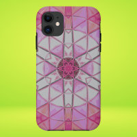 Mosaic Mandala Flower Pink and White