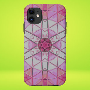 Mosaic Mandala Flower Pink and White Case-Mate iPhone Case