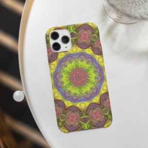 Mosaic Mandala Flower Pink Yellow and Green Case-Mate iPhone Case