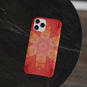 Mosaic Mandala Flower Red and Orange Case-Mate iPhone Case