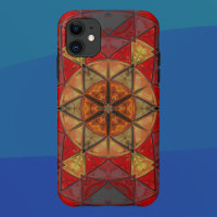 Mosaic Mandala Flower Red Blue and Yellow