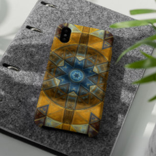 Mosaic Mandala Flower Yellow and Blue Case-Mate iPhone Case