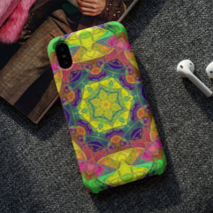 Mosaic Mandala Flower Yellow Blue and Green Case-Mate iPhone Case