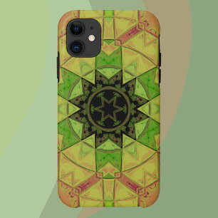 Mosaic Mandala Flower Yellow Green and Pink Case-Mate iPhone Case