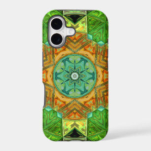 Mosaic Mandala Orange and Green