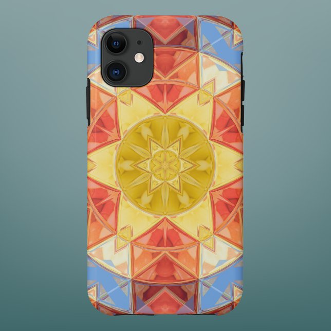 Mosaic Mandala Orange Blue and Yellow Case-Mate iPhone Case (Creator Uploaded)
