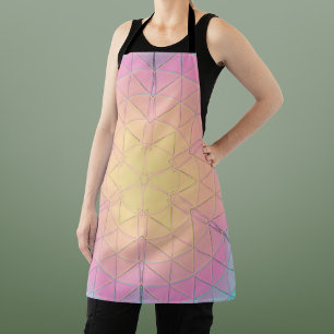 Mosaic Mandala Yellow Pink and Blue Apron