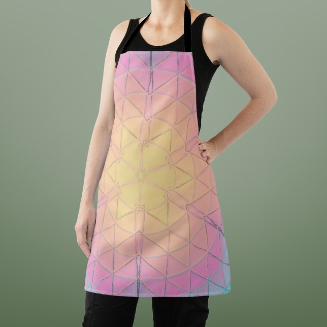 Mosaic Mandala Yellow Pink and Blue Apron (Creator Uploaded)