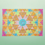 Mosaic Mandala Yellow Pink and Blue Tea Towel<br><div class="desc">This mosaic kaleidoscope design features brilliant yellow,  blue,  and pink tiles. A vivid geometric design inspired by fractals,  mandalas,  and stained glass mosaics. Get this beautiful trippy design now for your favourite friend who loves bright colours!</div>