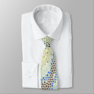 "MOSAIC" MEN'S NECKTIE/SHADES OF BLUE, GREEN, BROW TIE