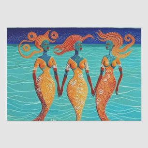 Mosaic Mermaids on Egyptian Sands Tissue Paper