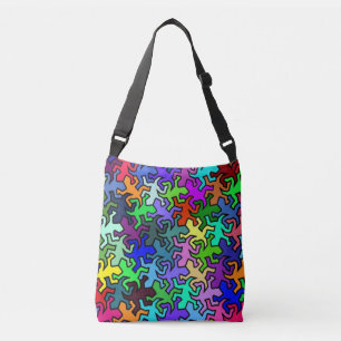 Mosaic Mirror Geckos Pattern - multi coloured Crossbody Bag