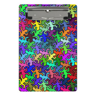 Mosaic Mirror Geckos Pattern - multi coloured Mini Clipboard