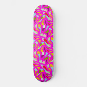 MOSAIC MIXED BRIGHT CRAZY PAVING COLORS SKATEBOARD