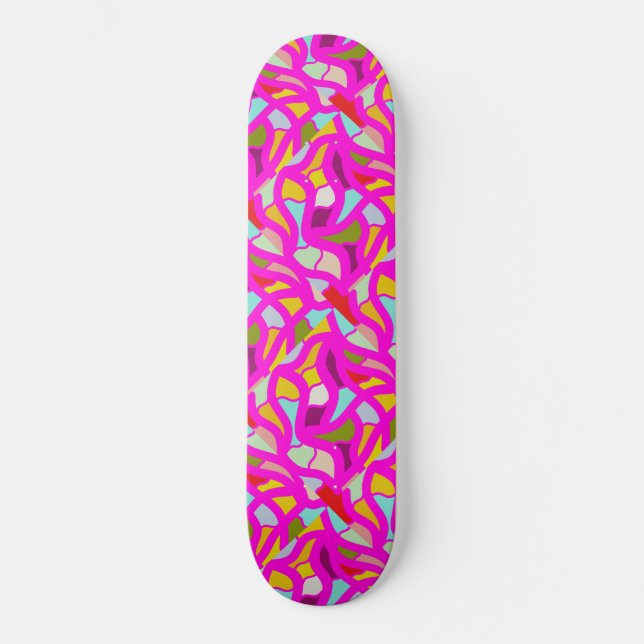 MOSAIC MIXED BRIGHT CRAZY PAVING COLORS SKATEBOARD (Front)