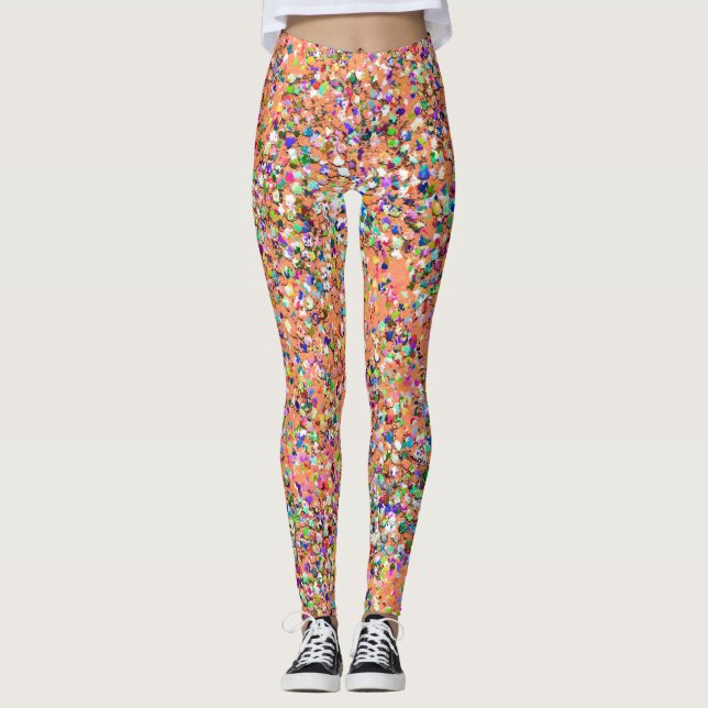 Mosaic Modern Grit Glitter #5 Leggings (Front)