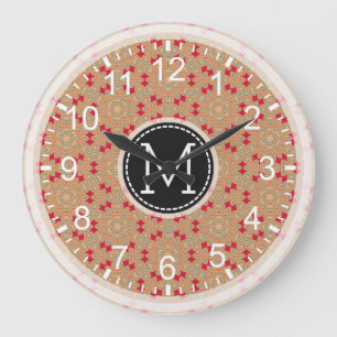 Mosaic Modern Monogram #4 Large Clock