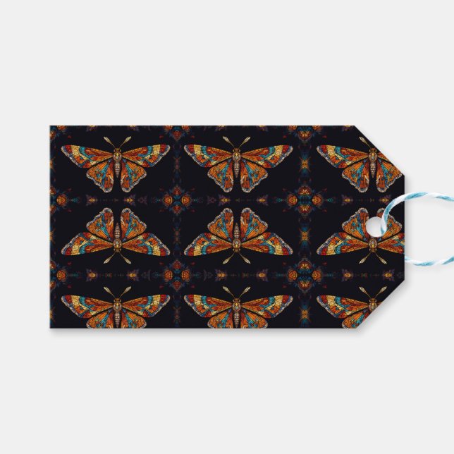 Mosaic Moth Butterfly   Gift Tags (Front (Horizontal))