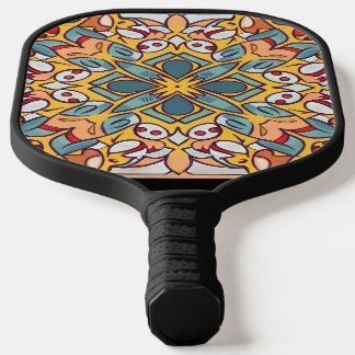 mosaic motif, Mandala-Pattern Pickleball Paddle