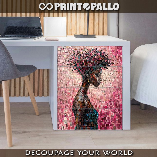 Mosaic of a black woman in purple world  tissue paper (Creator Uploaded)