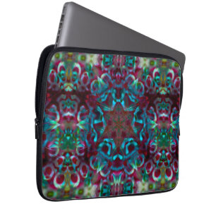 Mosaic of geometric lines and gradient matte folds laptop sleeve