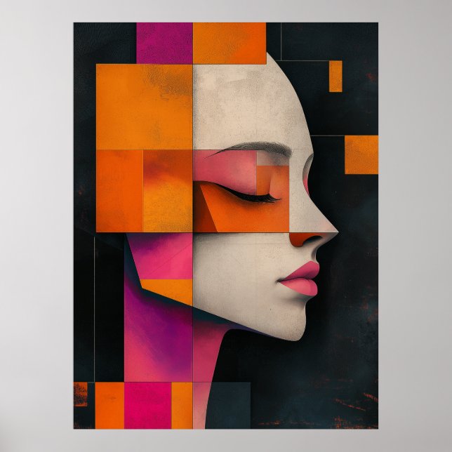 Mosaic of Her Silence — Painterly Blocks Poster (Front)