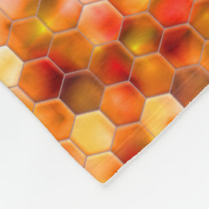 Mosaic of hexagons on spots in reddish tones throw fleece blanket