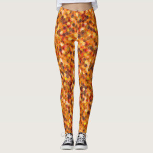 Mosaic of hexagons on spots in reddish tones throw leggings