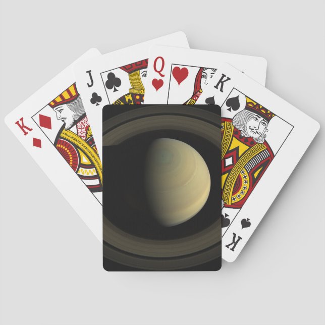 Mosaic Of Planet Saturn And Its Main Rings. Playing Cards (Back)