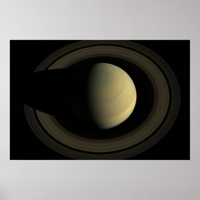 Mosaic Of Planet Saturn And Its Main Rings. Poster (Front)