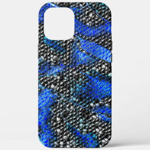 Mosaic of small convex in blue to grey and black iPhone 12 pro max case