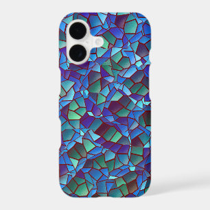 Mosaic of spattered or smoked lilac blue and green