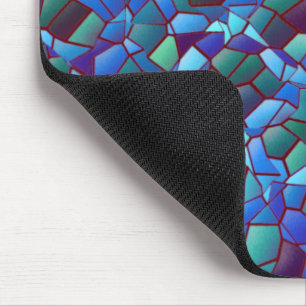 Mosaic of spattered or smoked lilac blue and green mouse pad
