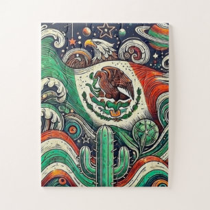 Mosaic of the Mexican flag Jigsaw Puzzle