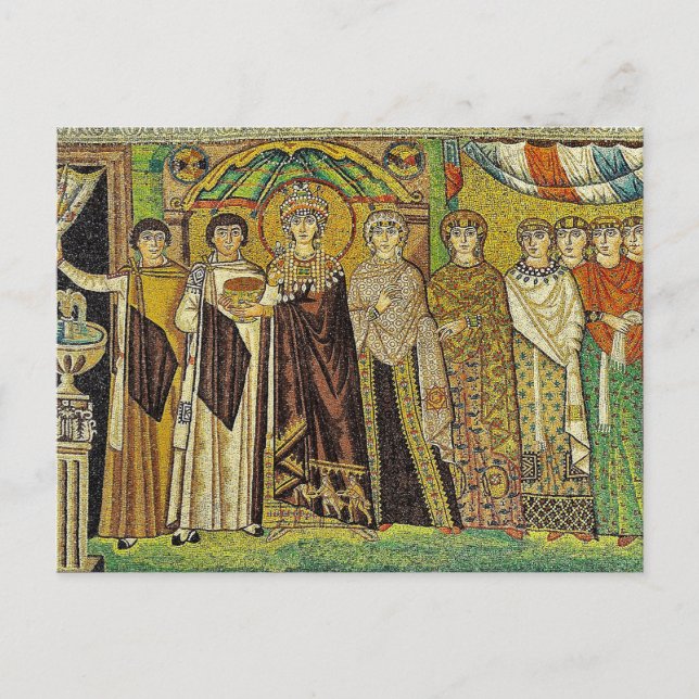 Mosaic of Theodora Byzantine Orthodox Icon Postcard (Front)