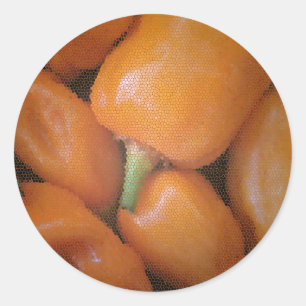 Mosaic Orange Southwest Chilli Peppers Classic Round Sticker