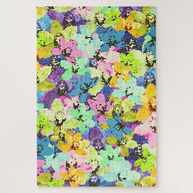 Mosaic Orchids Water Colour, Jigsaw Puzzle (Vertical)