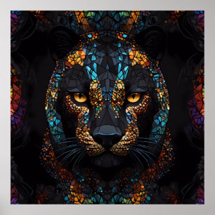Mosaic Panther Art Poster