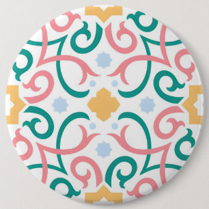 Mosaic/pastel/spring 6 cm round badge