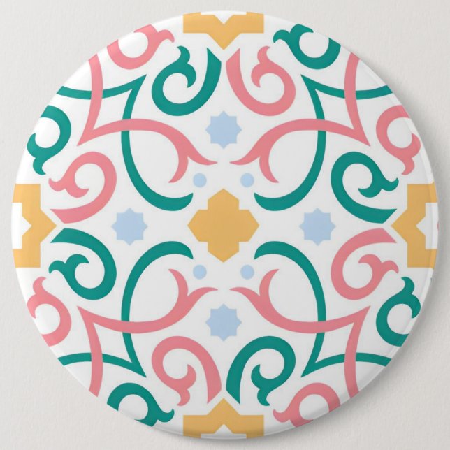 Mosaic/pastel/spring  6 cm round badge (Front)
