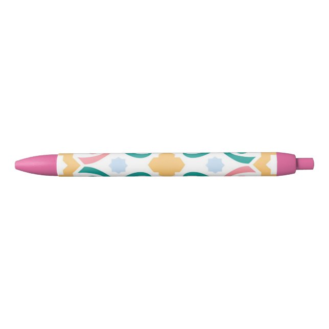 Mosaic/pastel/spring  blue ink pen (Front)