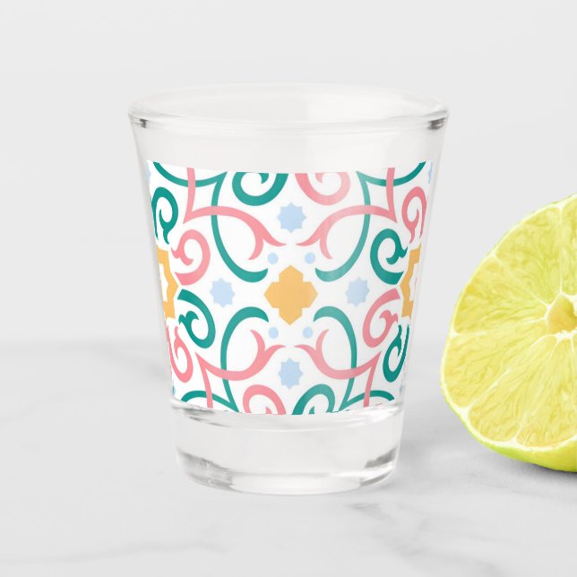 Mosaic/pastel/spring  shot glass (Front)