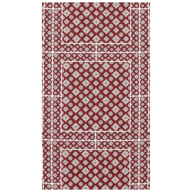 Mosaic Pattern 02.BW DRed BG Tablecloth (Front)