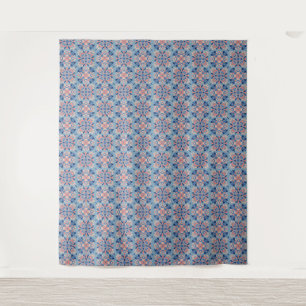Mosaic Pattern Dusty Blue Tapestry