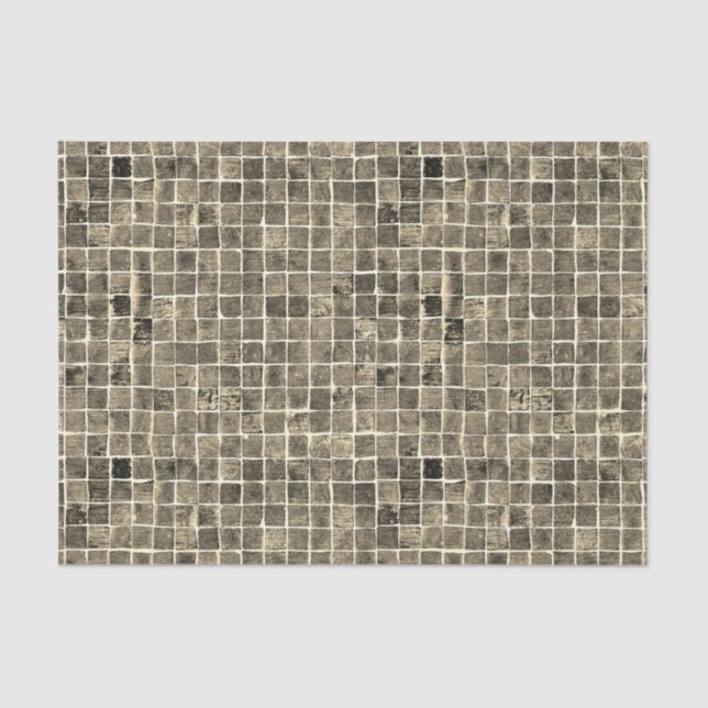 Mosaic Pattern Golden Beige Texture DIY Loft Decor Tissue Paper (Front)