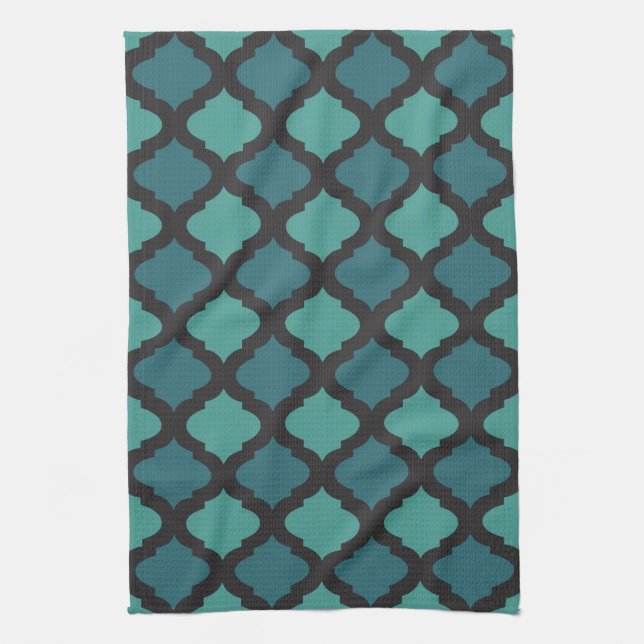 Mosaic pattern in arab style tea towel (Vertical)
