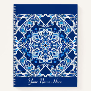 Mosaic Pattern in Indigo and Cobalt Blue Journal