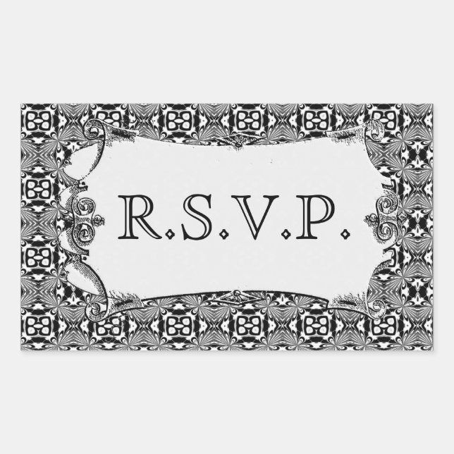 Mosaic pattern (White) (Wedding) Rectangular Sticker (Front)