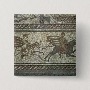 Mosaic pavement from the Roman villa at Low 15 Cm Square Badge