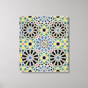 Mosaic Pavement in the Alhambra, from 'The Arabian Canvas Print
